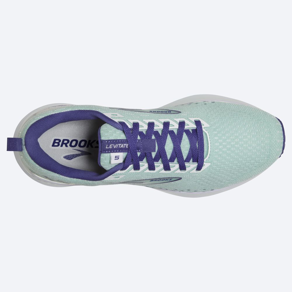 Brooks Levitate GTS 5 Női Futócipő Zöld/Sötétkék Kék/Fehér | HU739418