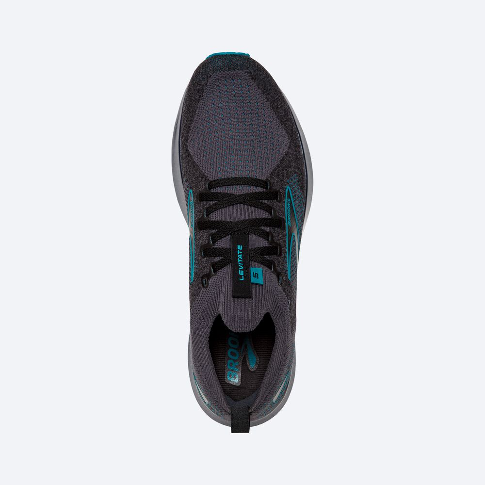 Brooks Levitate StealthFit 5 Férfi Futócipő Fekete/Türkiz | HU421038