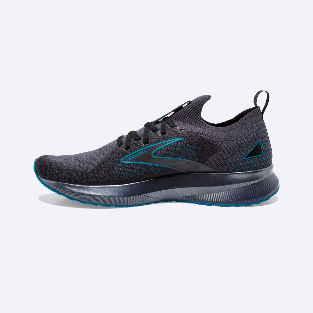 Brooks Levitate StealthFit 5 Férfi Futócipő Fekete/Türkiz | HU421038