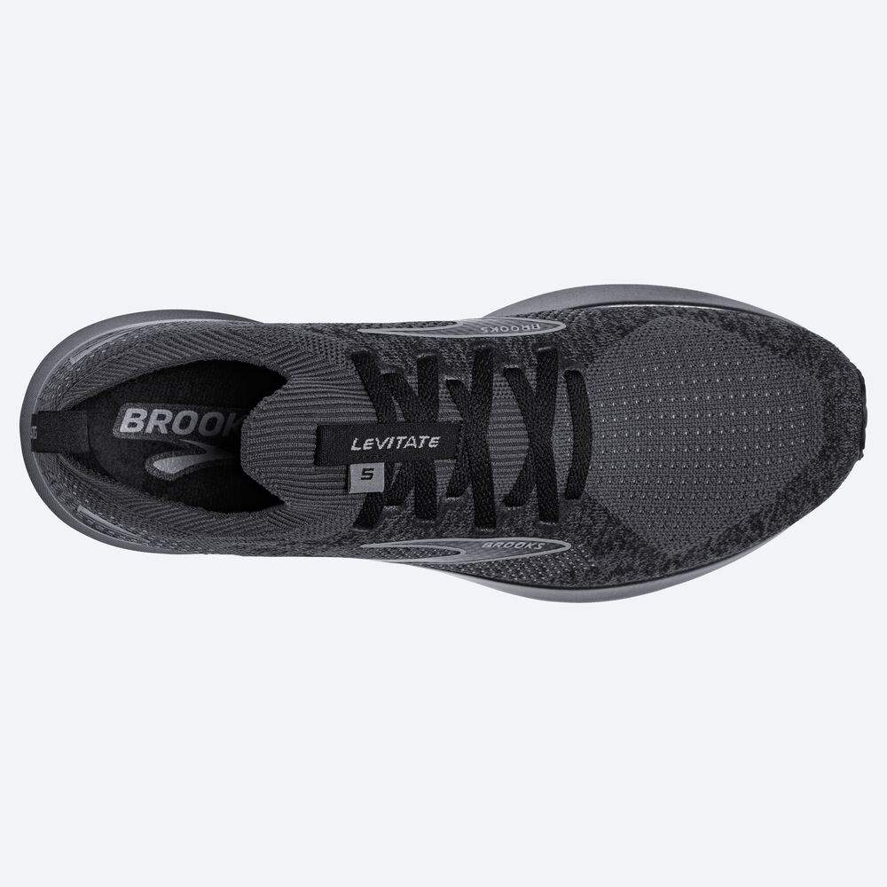 Brooks Levitate StealthFit 5 Férfi Futócipő Fekete/Szürke | HU421397