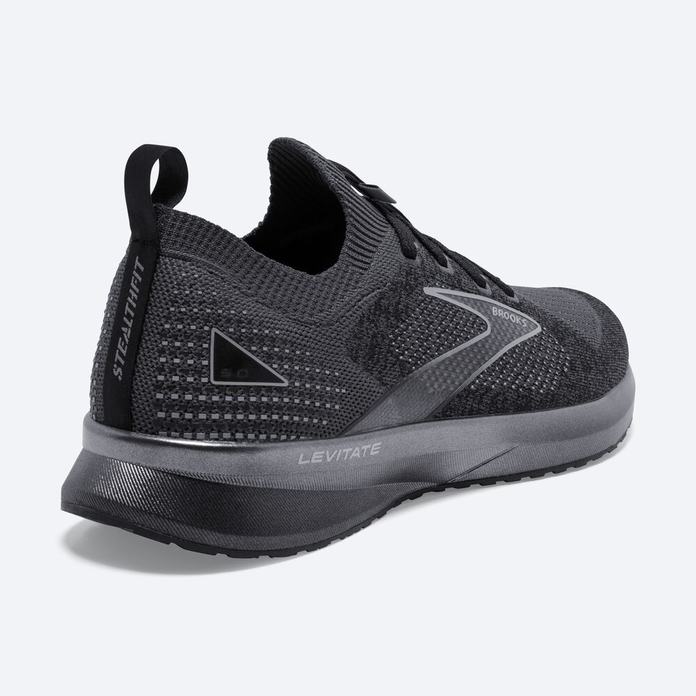 Brooks Levitate StealthFit 5 Férfi Futócipő Fekete/Szürke | HU421397