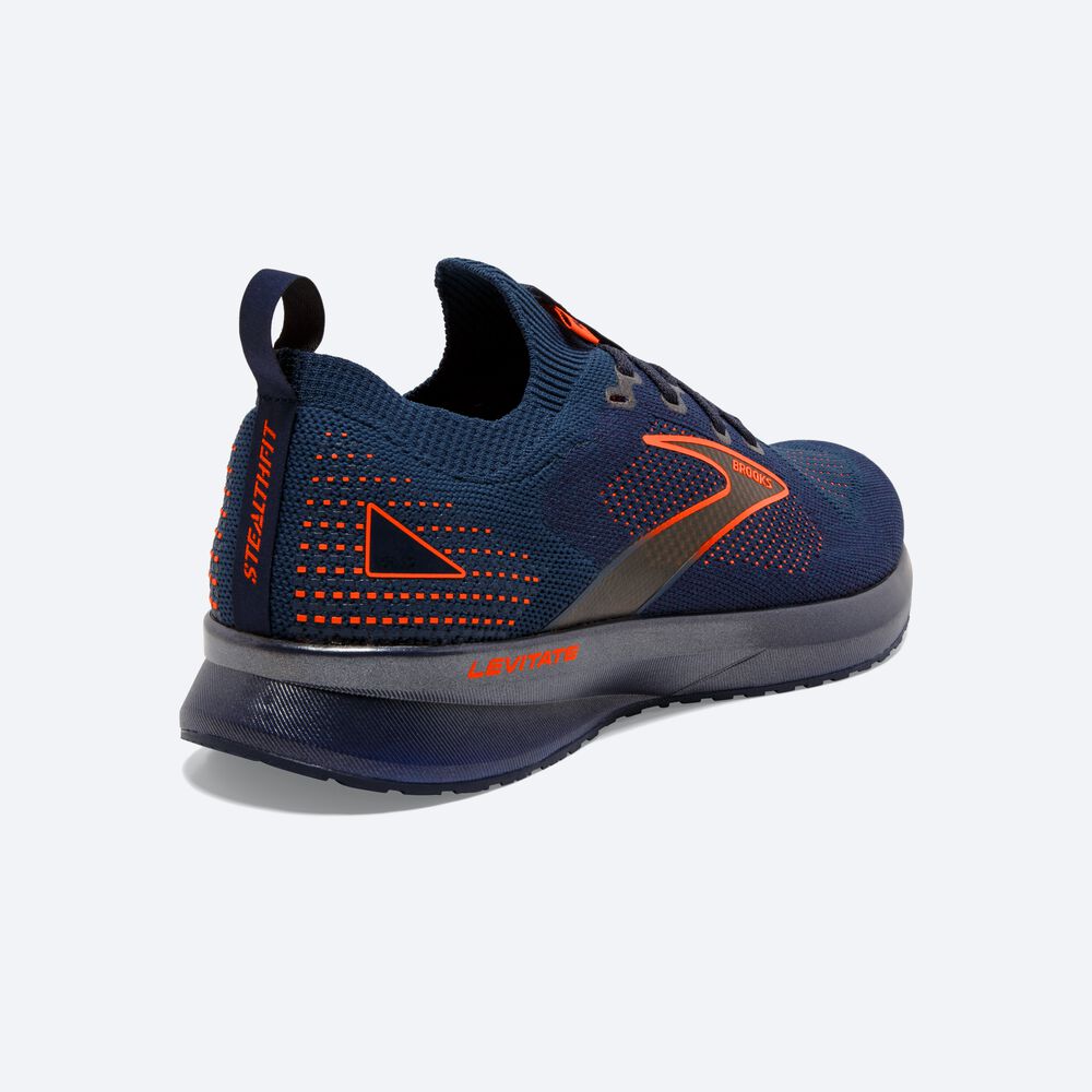 Brooks Levitate StealthFit 5 Férfi Futócipő Sötétkék/Barna | HU937860