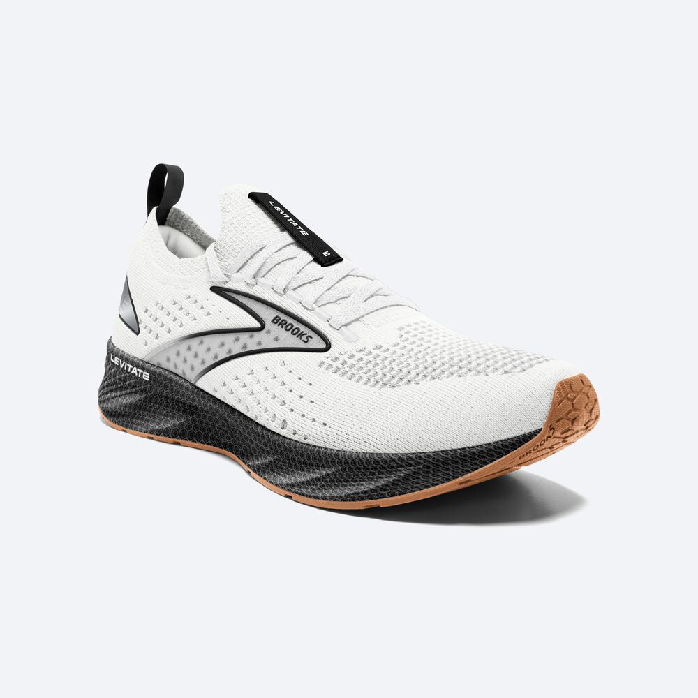 Brooks Levitate StealthFit 6 Férfi Futócipő Fehér/Fekete | HU213750