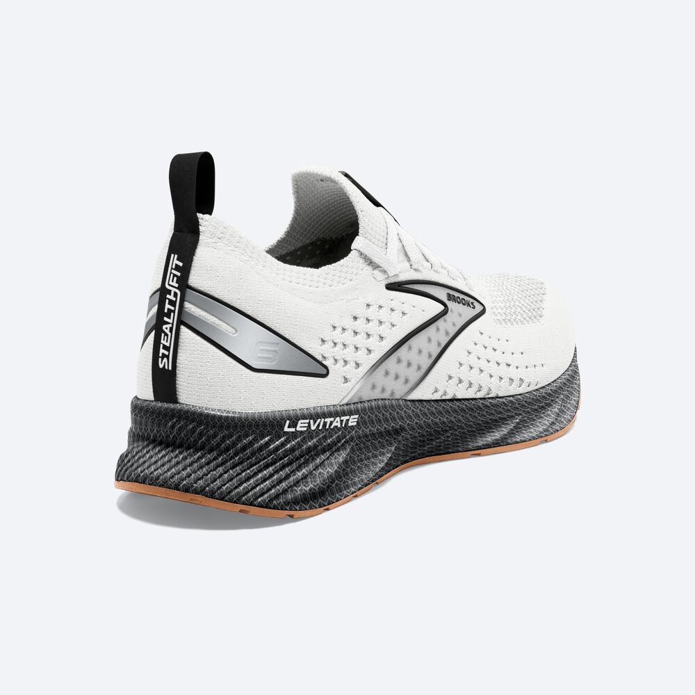 Brooks Levitate StealthFit 6 Férfi Futócipő Fehér/Fekete | HU213750