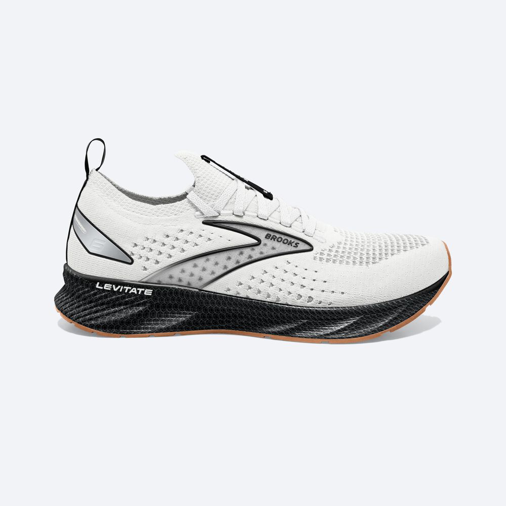 Brooks Levitate StealthFit 6 Férfi Futócipő Fehér/Fekete | HU213750