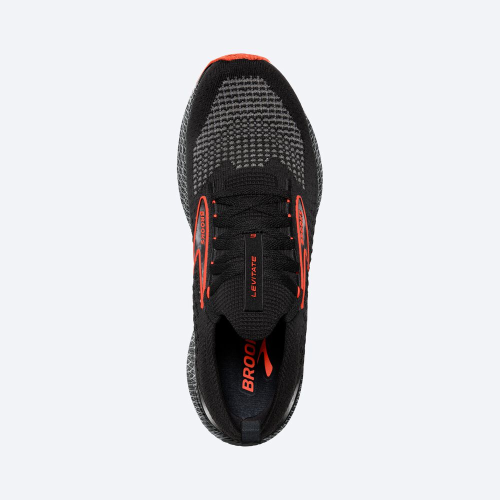 Brooks Levitate StealthFit 6 Férfi Futócipő Fekete/Narancssárga | HU517620