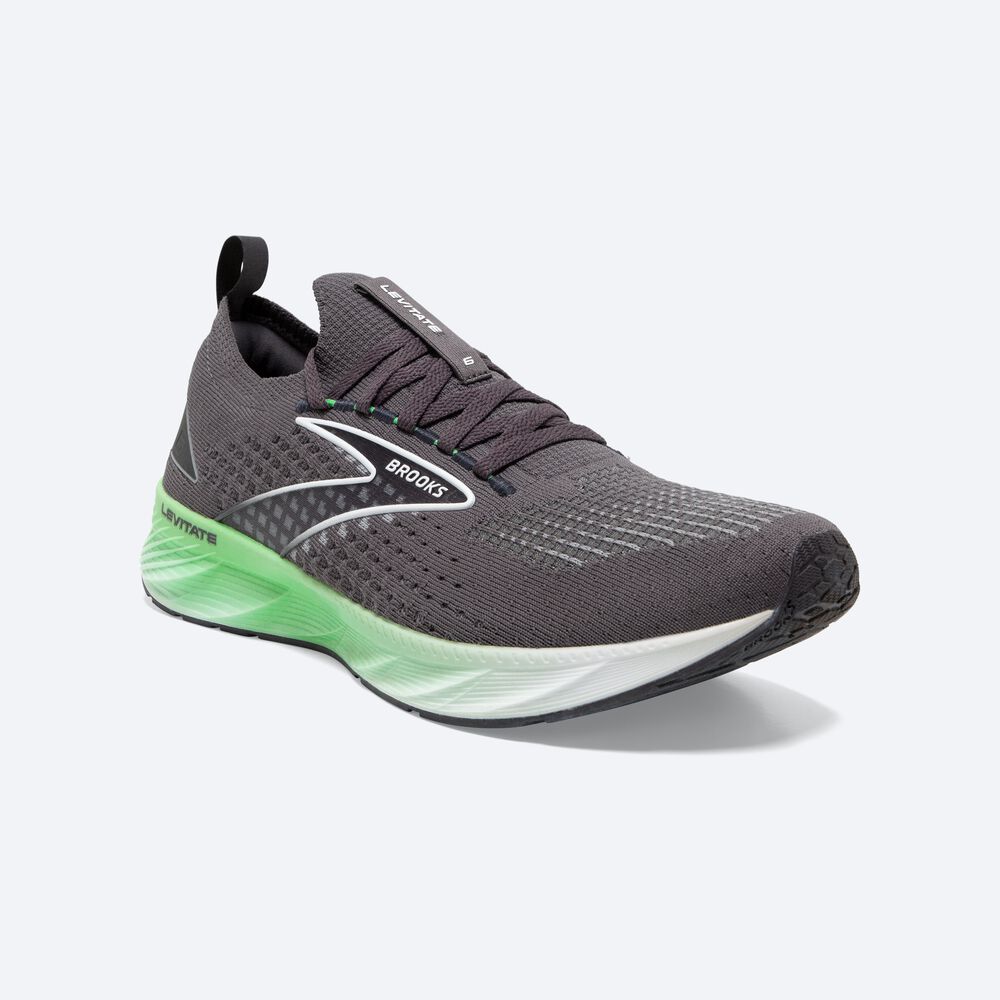 Brooks Levitate StealthFit 6 Férfi Futócipő Fekete/Zöld/Fehér | HU851237