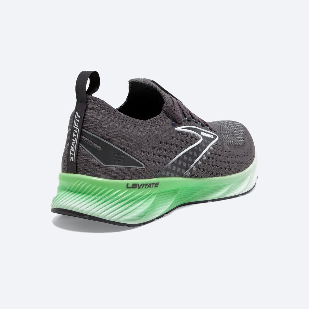 Brooks Levitate StealthFit 6 Férfi Futócipő Fekete/Zöld/Fehér | HU851237