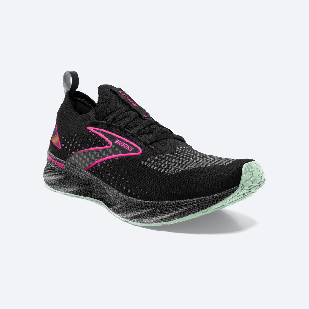 Brooks Levitate StealthFit 6 Női Futócipő Fekete/Rózsaszín | HU698047