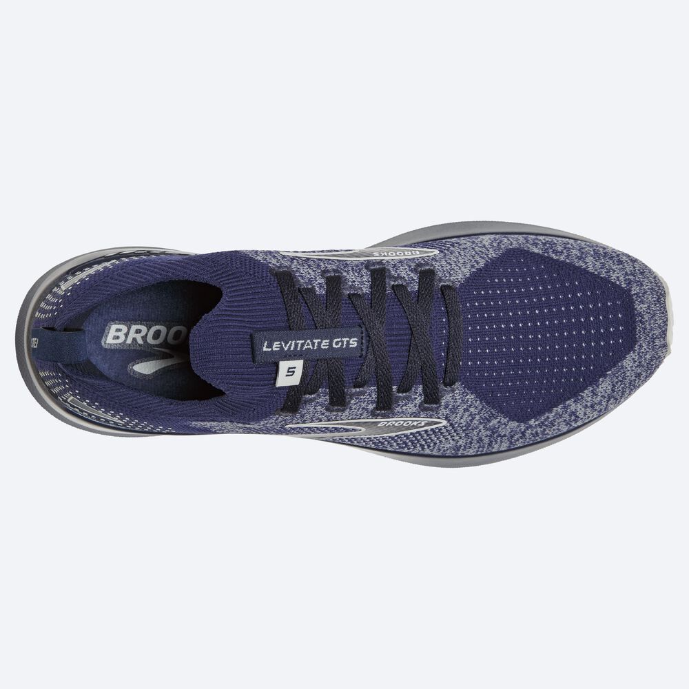 Brooks Levitate StealthFit GTS 5 Férfi Futócipő Sötétkék/Szürke | HU067538