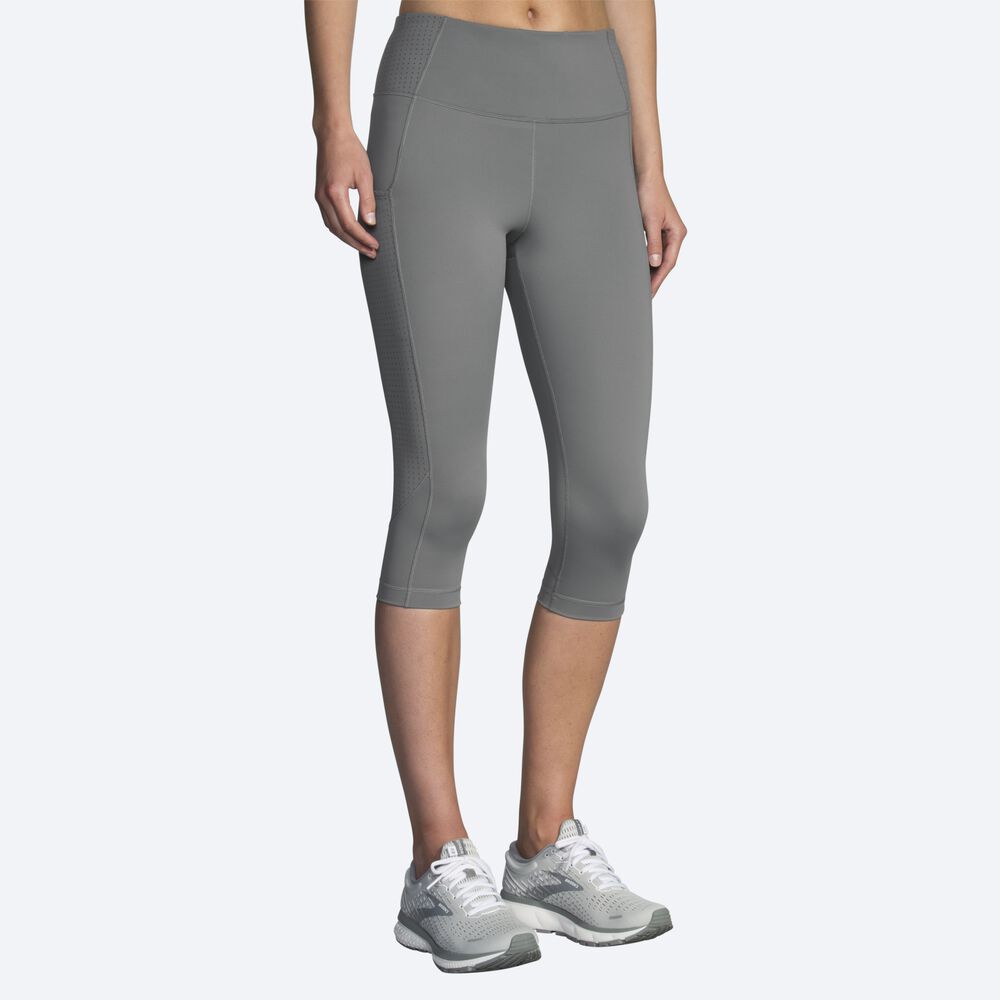 Brooks Method 1/2 Crop Tight Női Harisnyanadrág Szürke | HU306475