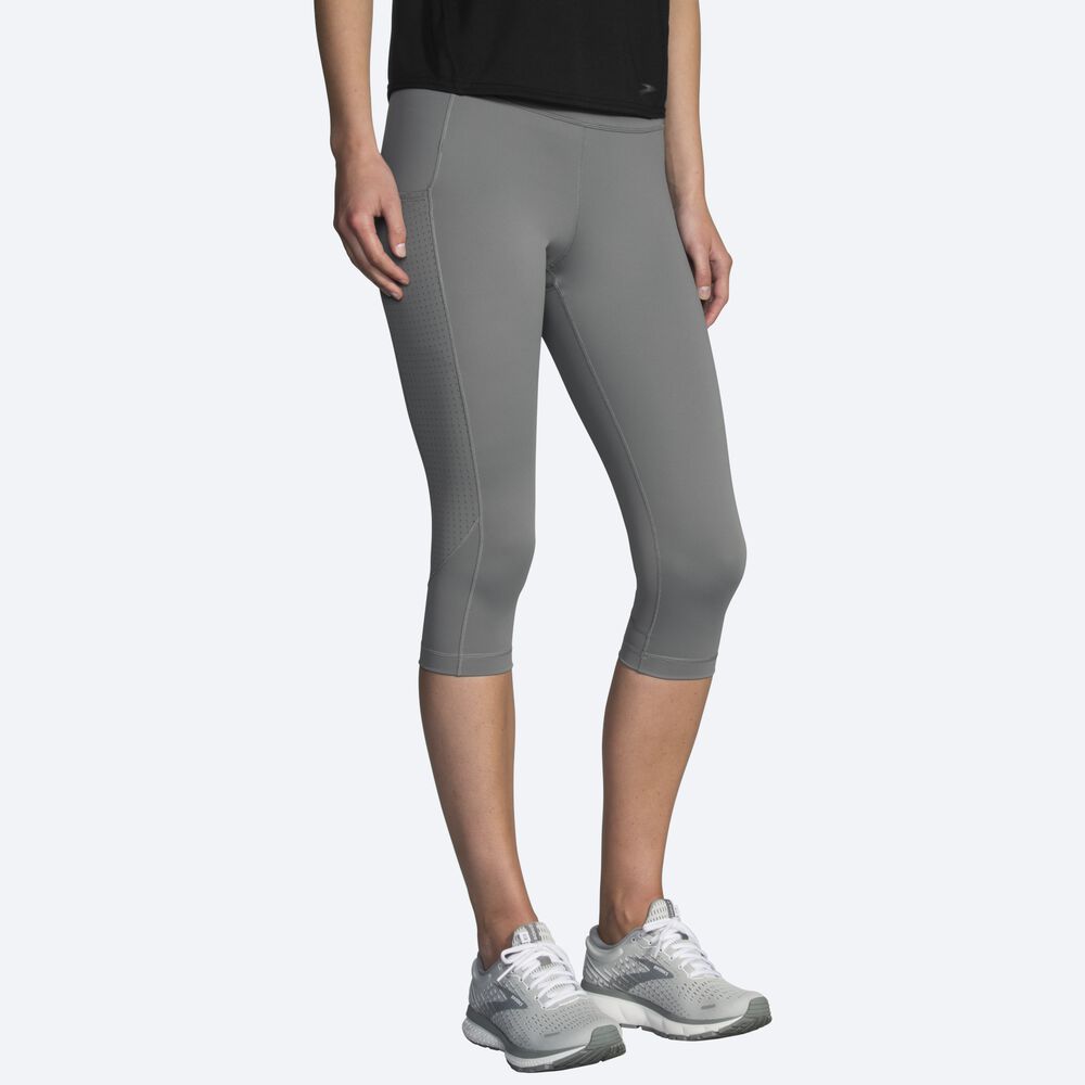 Brooks Method 1/2 Crop Tight Női Harisnyanadrág Szürke | HU306475