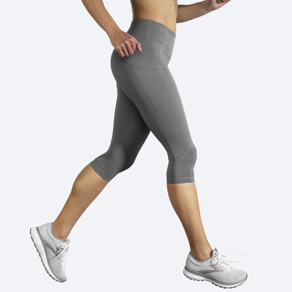 Brooks Method 1/2 Crop Tight Női Harisnyanadrág Szürke | HU306475