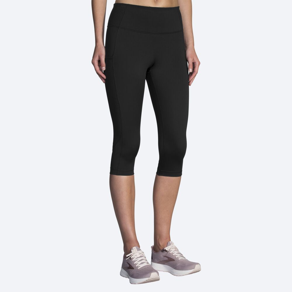 Brooks Method 1/2 Crop Tight Női Harisnyanadrág Fekete | HU629045