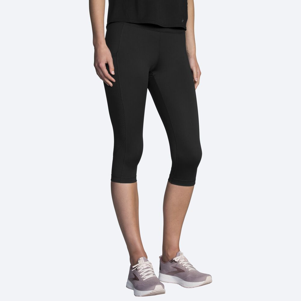 Brooks Method 1/2 Crop Tight Női Harisnyanadrág Fekete | HU629045