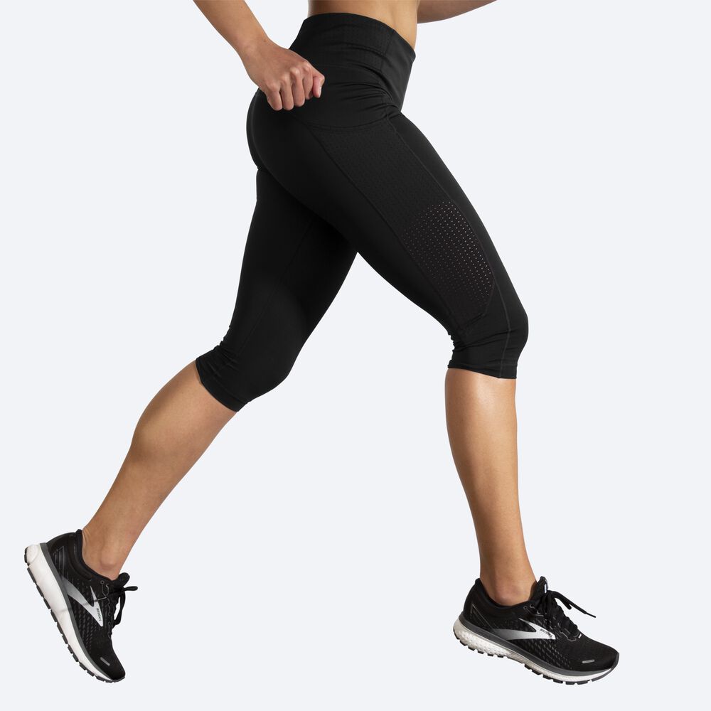 Brooks Method 1/2 Crop Tight Női Harisnyanadrág Fekete | HU629045