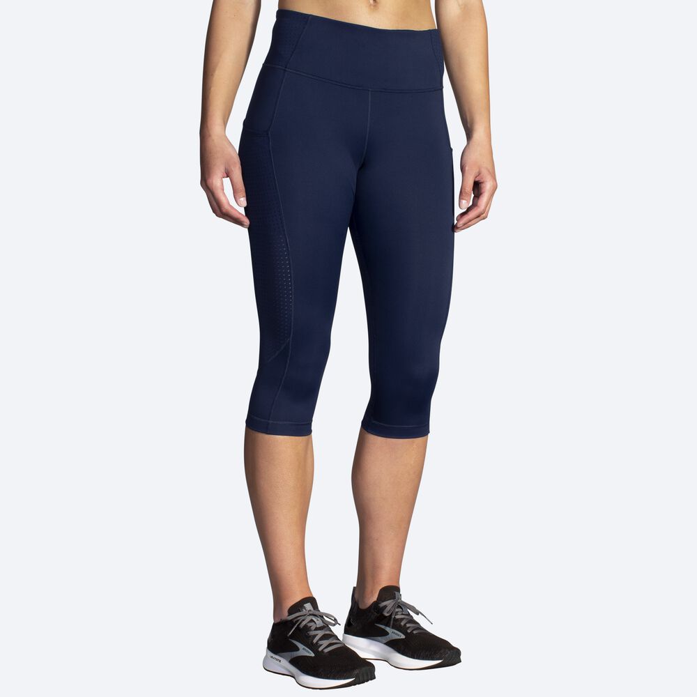 Brooks Method 1/2 Crop Tight Női Harisnyanadrág Sötétkék | HU643790