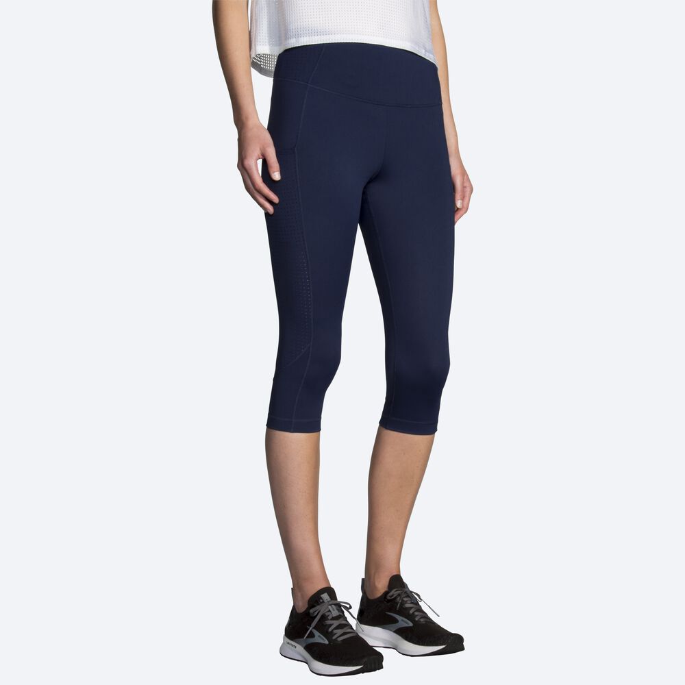 Brooks Method 1/2 Crop Tight Női Harisnyanadrág Sötétkék | HU643790