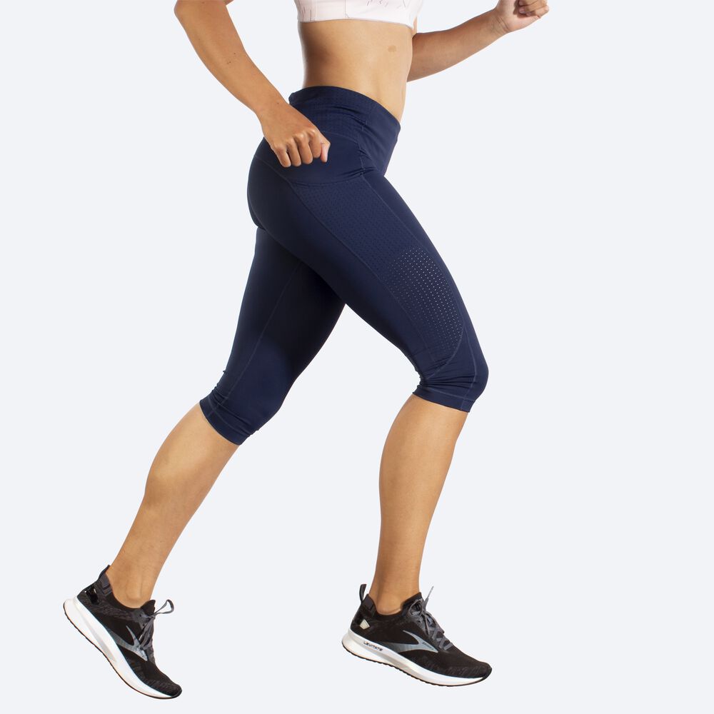 Brooks Method 1/2 Crop Tight Női Harisnyanadrág Sötétkék | HU643790