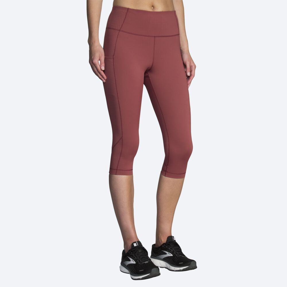 Brooks Method 1/2 Crop Tight Női Harisnyanadrág Terracotta | HU872649