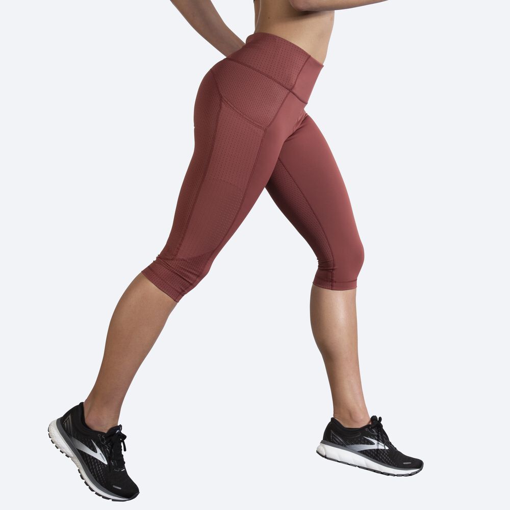 Brooks Method 1/2 Crop Tight Női Harisnyanadrág Terracotta | HU872649