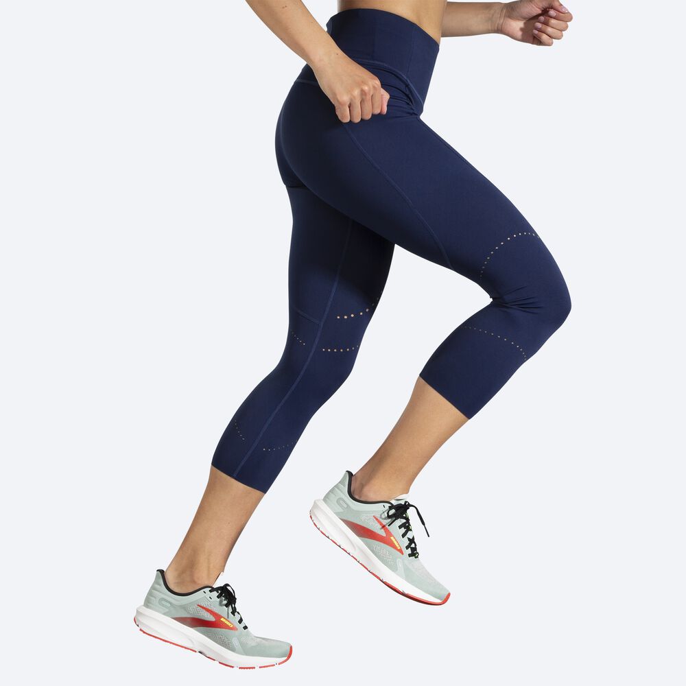 Brooks Method 3/4 Tight Női Harisnyanadrág Sötétkék | HU302685