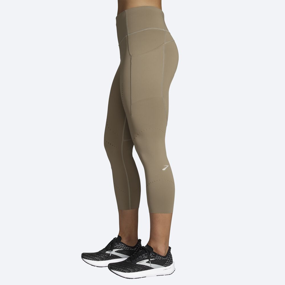 Brooks Method 3/4 Tight Női Harisnyanadrág Khaki | HU841063