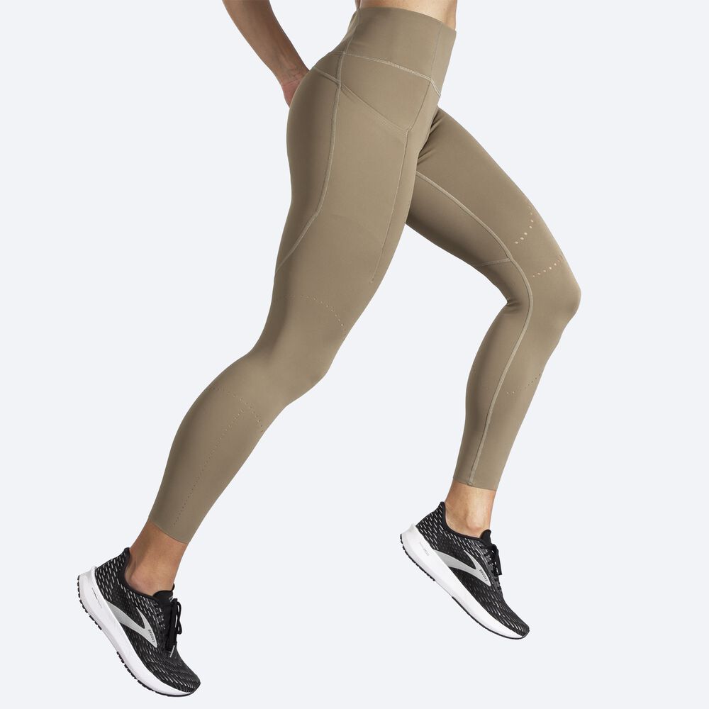 Brooks Method 7/8 Tight Női Harisnyanadrág Khaki | HU691287