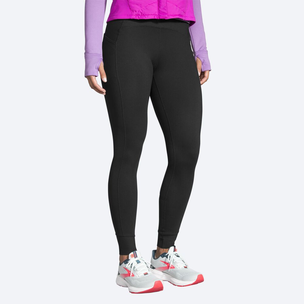 Brooks Momentum Thermal Tight Női Harisnyanadrág Fekete | HU241308