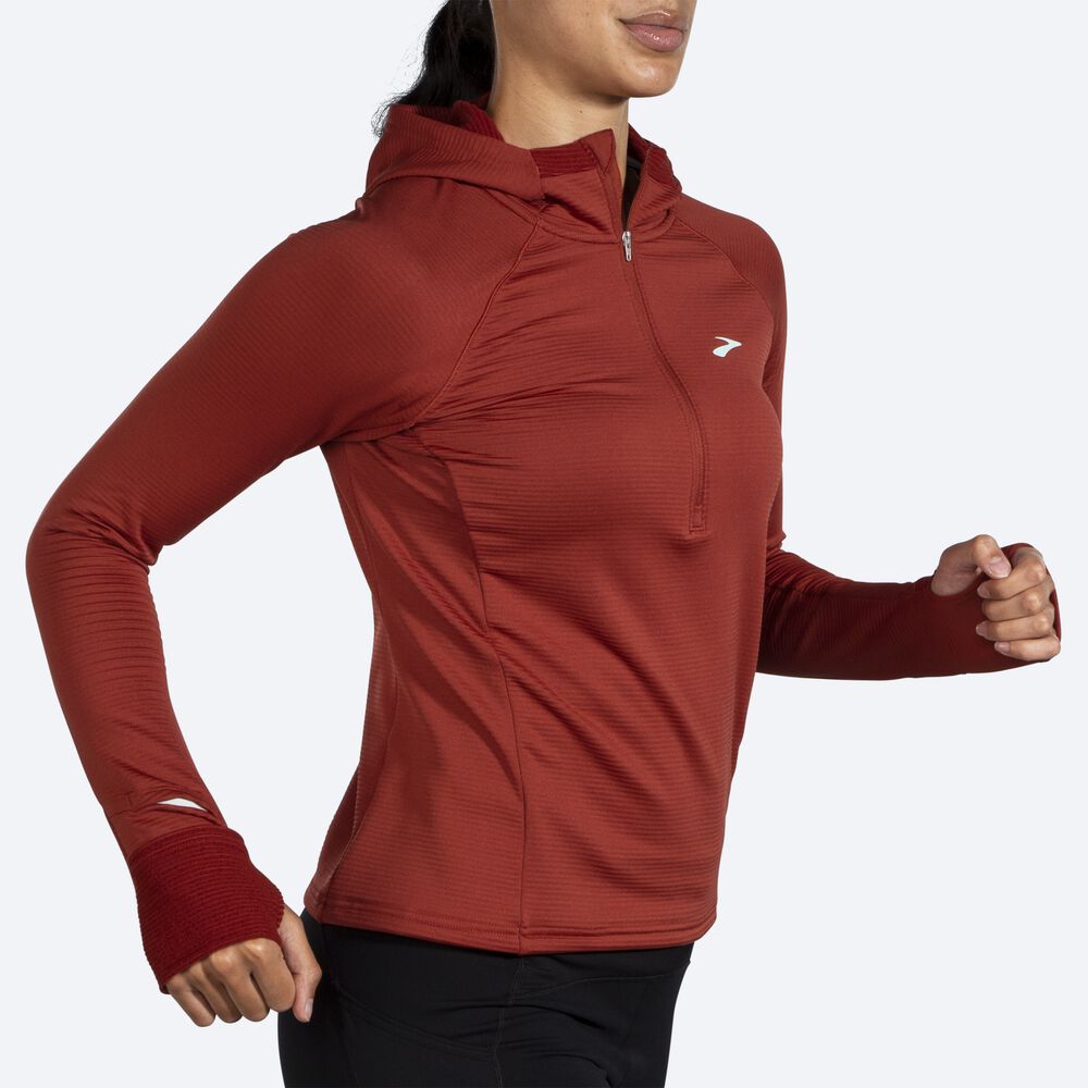 Brooks Notch Thermal 2.0 Női Kapucnis Pulóver Réz | HU210854