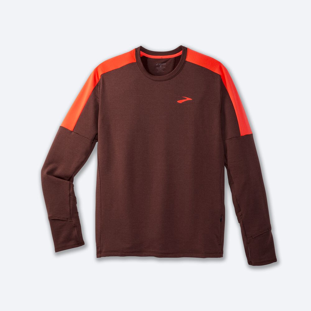 Brooks Notch Thermal Long Sleeve 2.0 Férfi Póló Csokoládé | HU365201