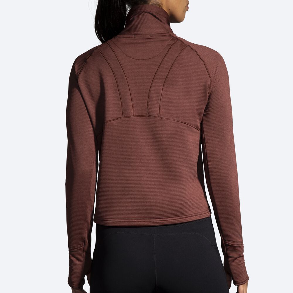 Brooks Notch Thermal Long Sleeve 2.0 Női Póló Csokoládé | HU813509