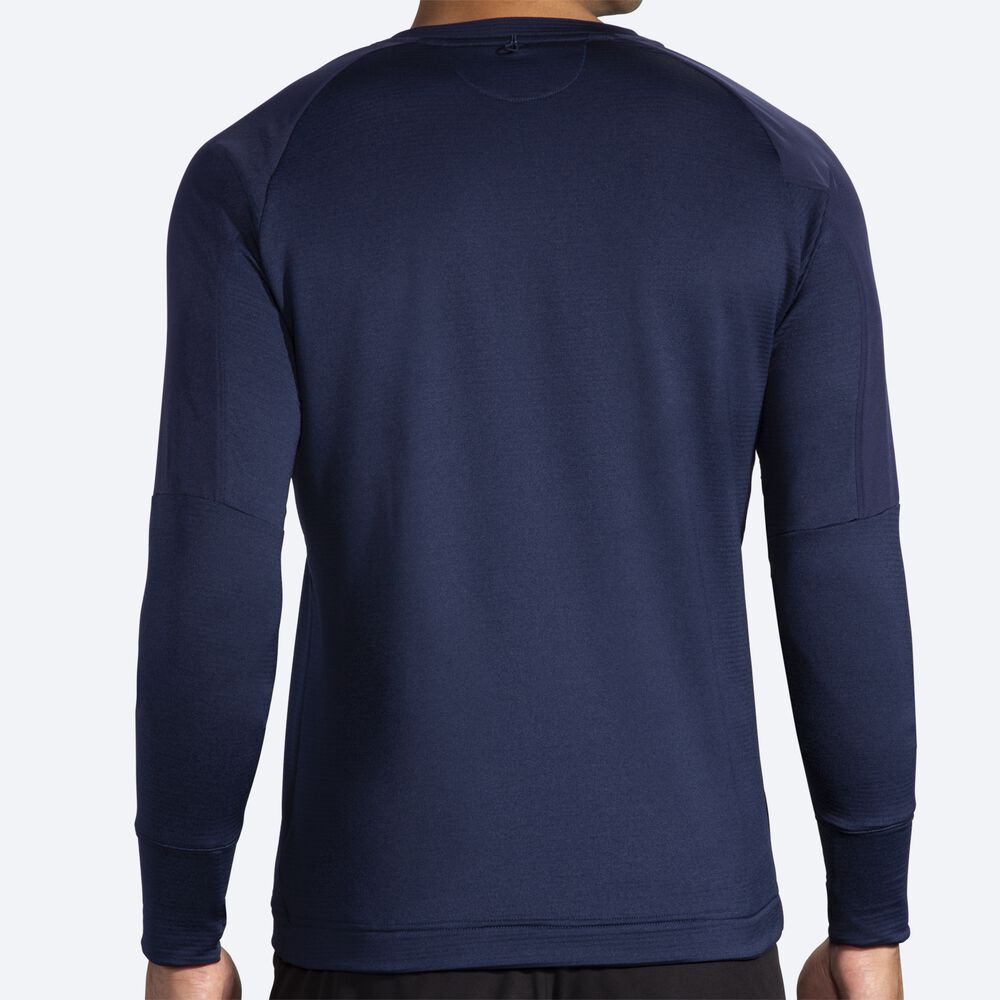 Brooks Notch Thermal Long Sleeve Férfi Póló Sötétkék | HU417306