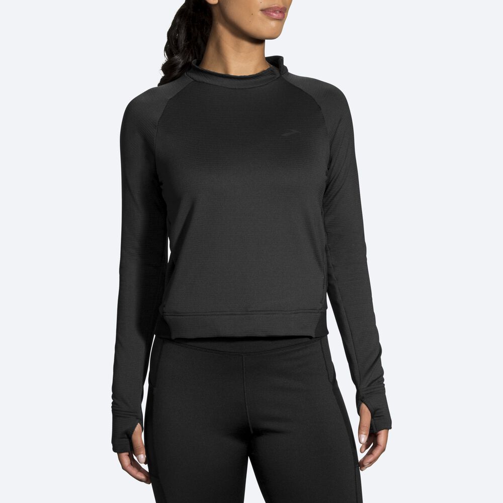 Brooks Notch Thermal Long Sleeve Női Póló Fekete | HU157643