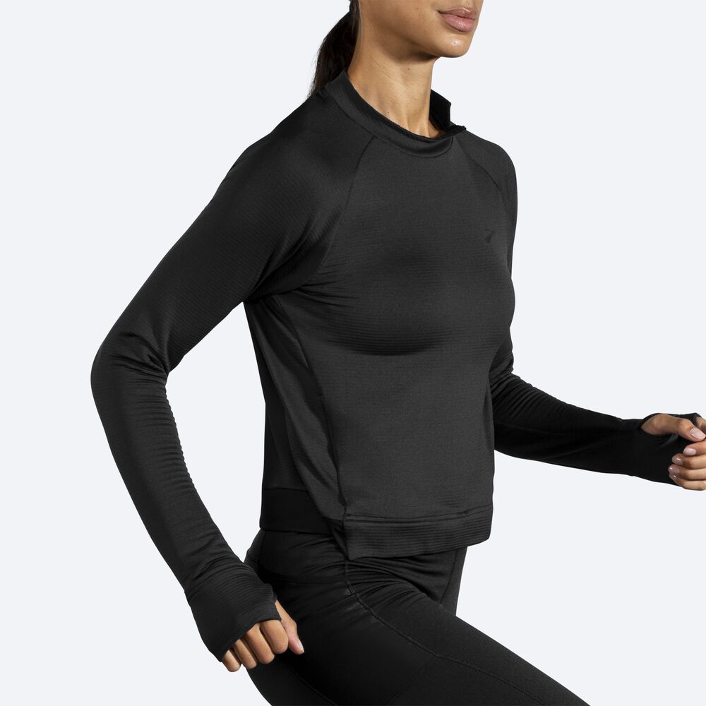 Brooks Notch Thermal Long Sleeve Női Póló Fekete | HU157643