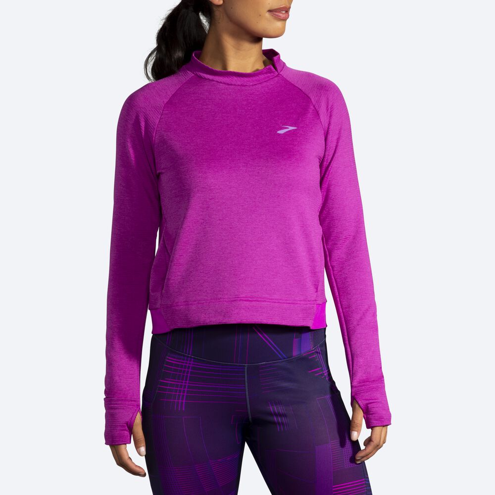 Brooks Notch Thermal Long Sleeve Női Póló Rózsaszín | HU246598