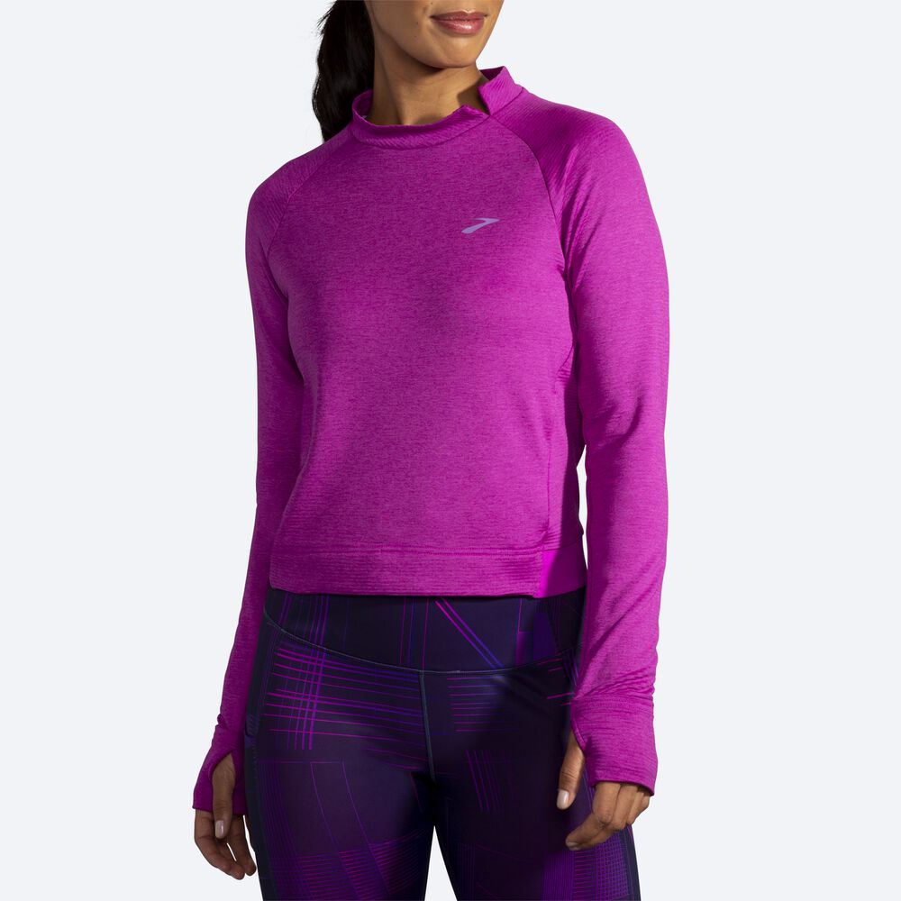 Brooks Notch Thermal Long Sleeve Női Póló Rózsaszín | HU246598