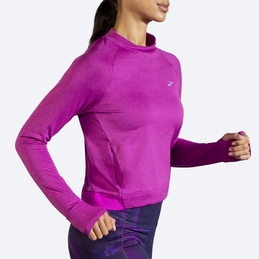 Brooks Notch Thermal Long Sleeve Női Póló Rózsaszín | HU246598