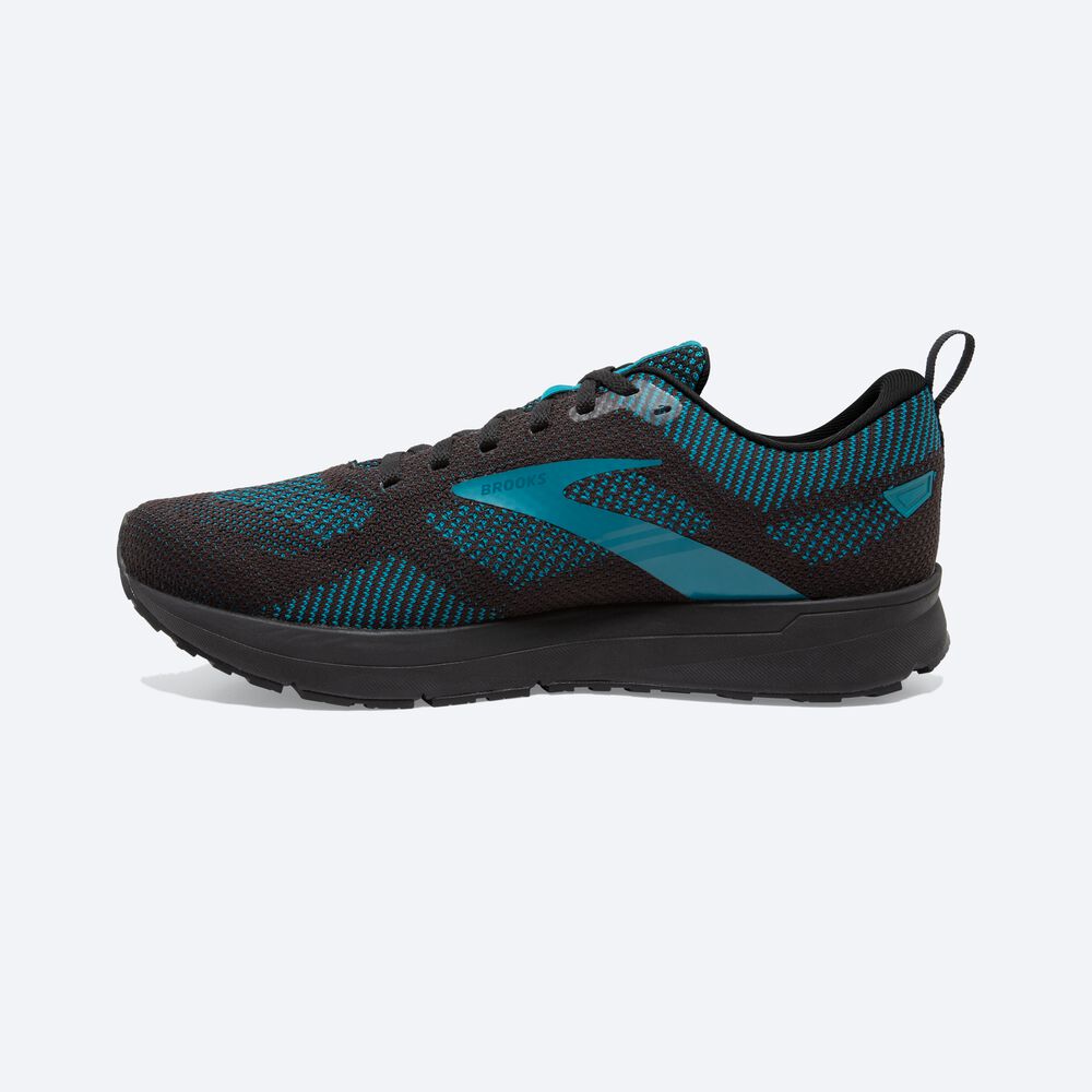 Brooks Revel 5 Férfi Futócipő Fekete/Türkiz | HU374206