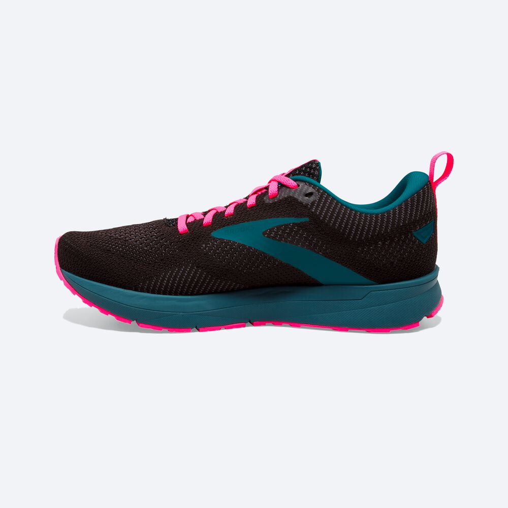 Brooks Revel 5 Női Futócipő Fekete/Kék/Rózsaszín | HU270584