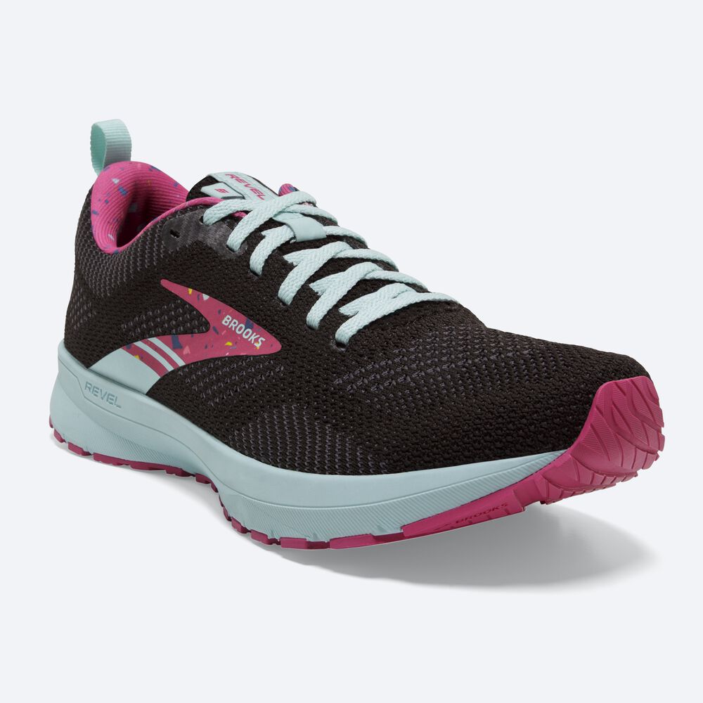 Brooks Revel 5 Női Futócipő Fekete/Lila | HU853406