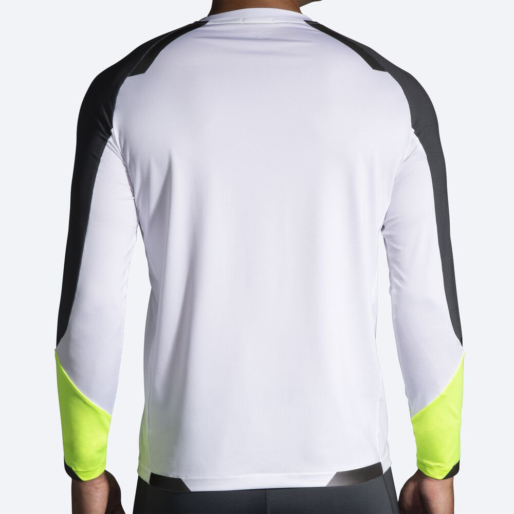 Brooks Run Visible Long Sleeve Férfi Póló Fehér | HU507439