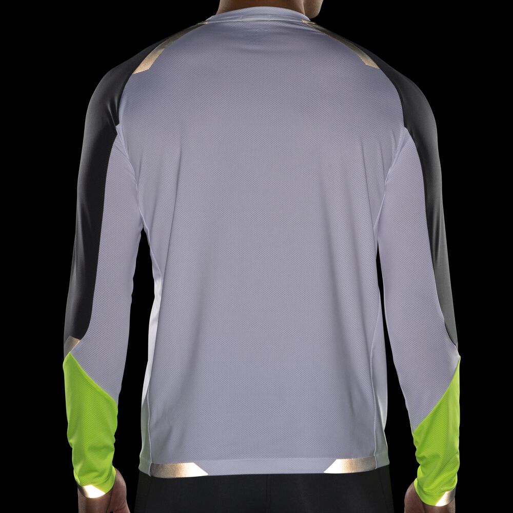 Brooks Run Visible Long Sleeve Férfi Póló Fehér | HU507439