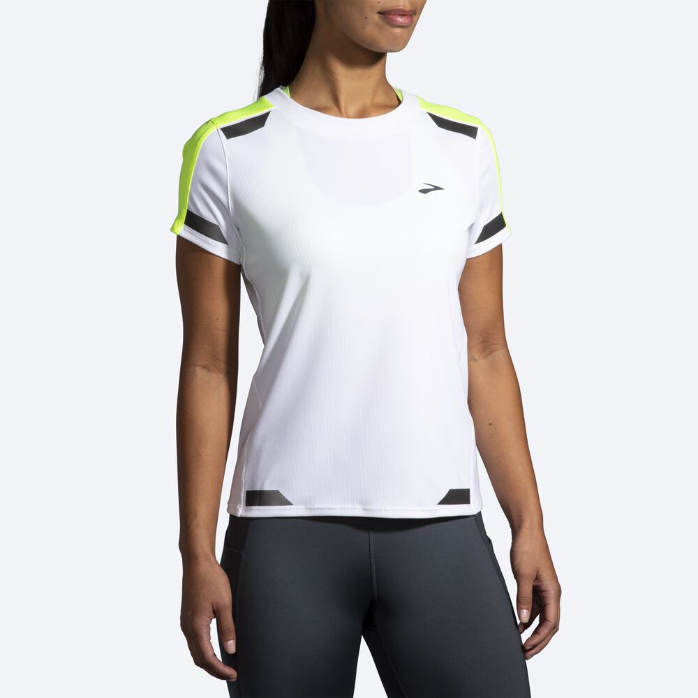 Brooks Run Visible Short Sleeve Női Póló Fehér | HU153460