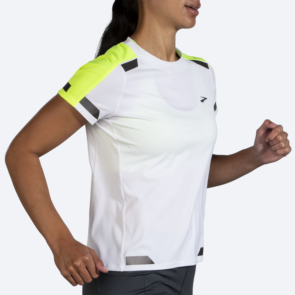 Brooks Run Visible Short Sleeve Női Póló Fehér | HU153460