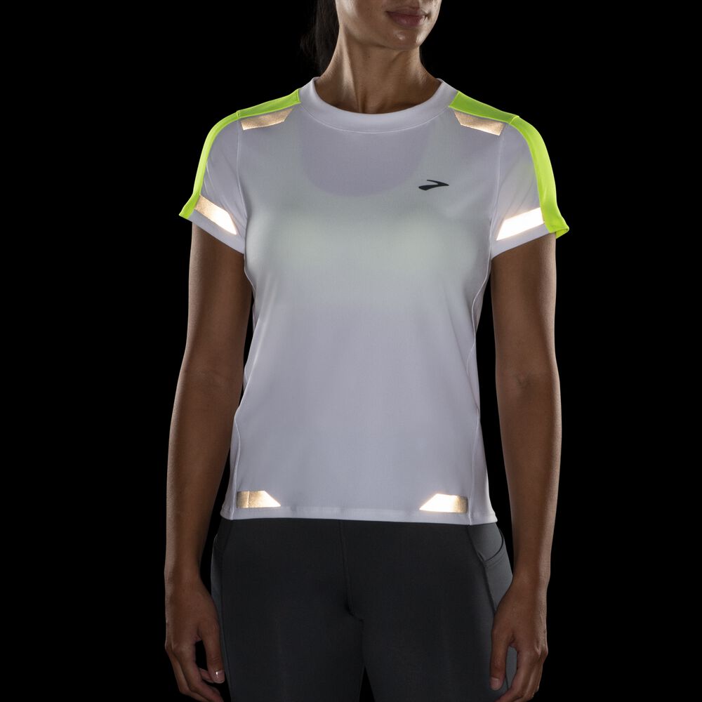 Brooks Run Visible Short Sleeve Női Póló Fehér | HU153460