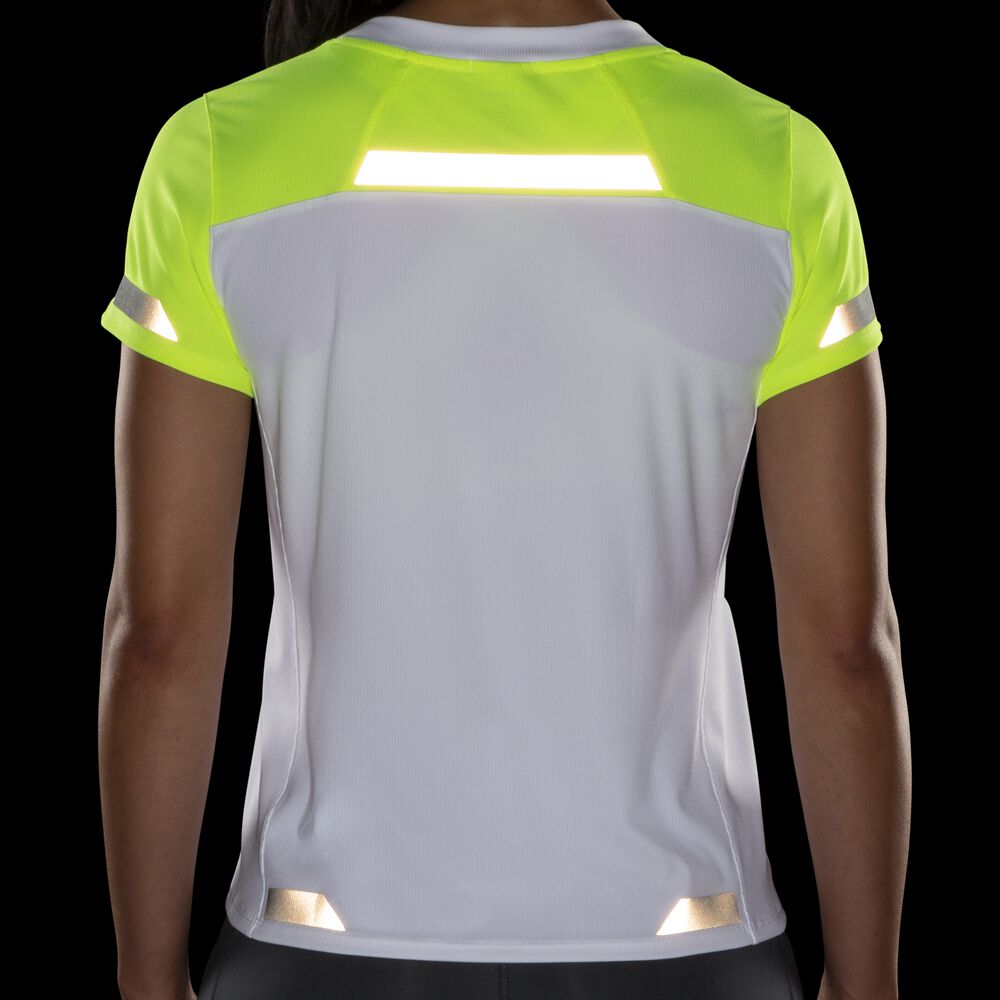 Brooks Run Visible Short Sleeve Női Póló Fehér | HU153460