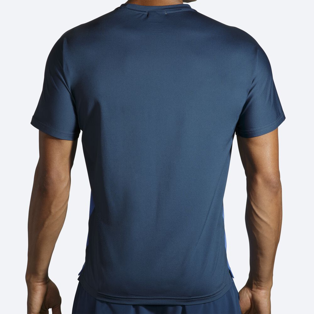 Brooks Run Within Short Sleeve Férfi Póló Kék/Sötétkék | HU692718