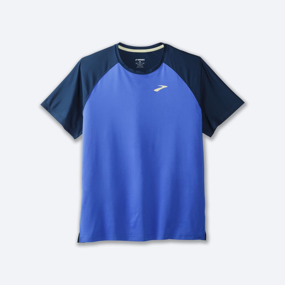 Brooks Run Within Short Sleeve Férfi Póló Kék/Sötétkék | HU692718