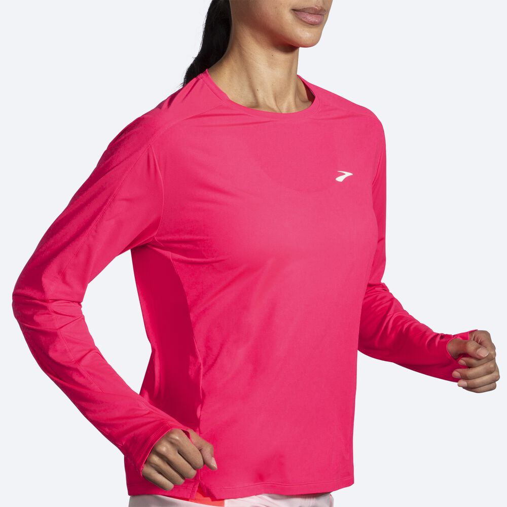 Brooks Sprint Free Long Sleeve 2.0 Női Póló Rózsaszín | HU617290